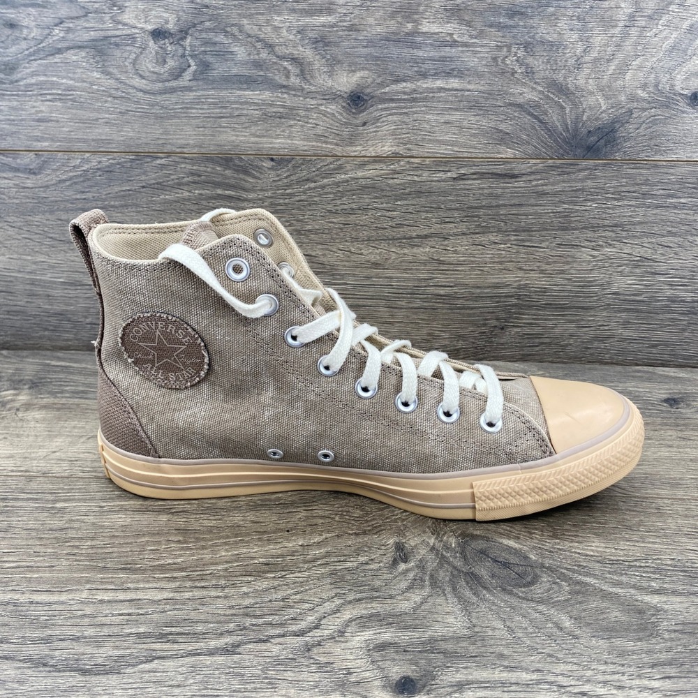Converse Chuck Taylor All Star High Top Khaki Brown Twill Sneakers Mens 9.5 - Picture 5 of 12